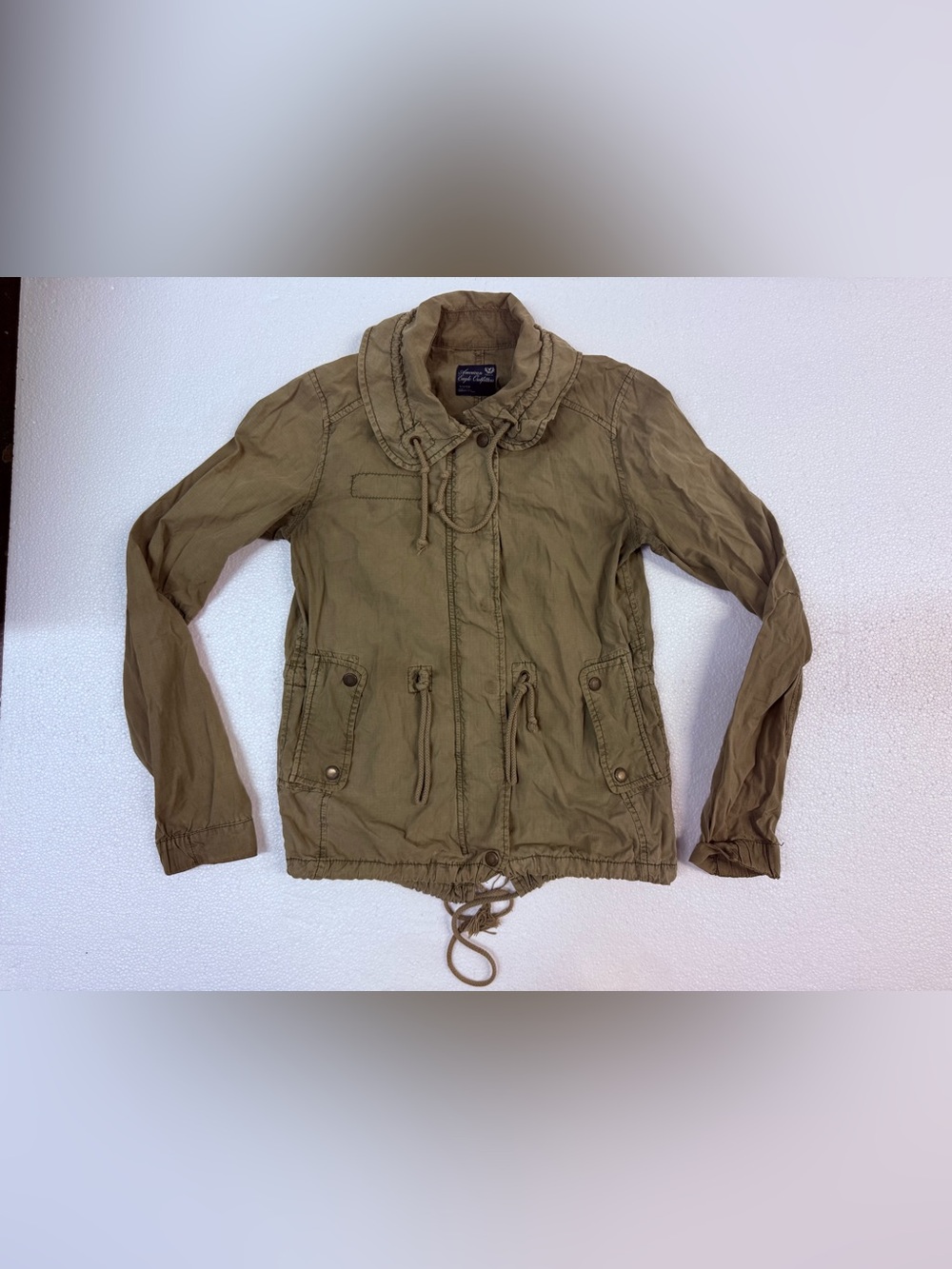 American Eagle Outfitters Womens XS Olive Green Utility Military Jacket Cotton